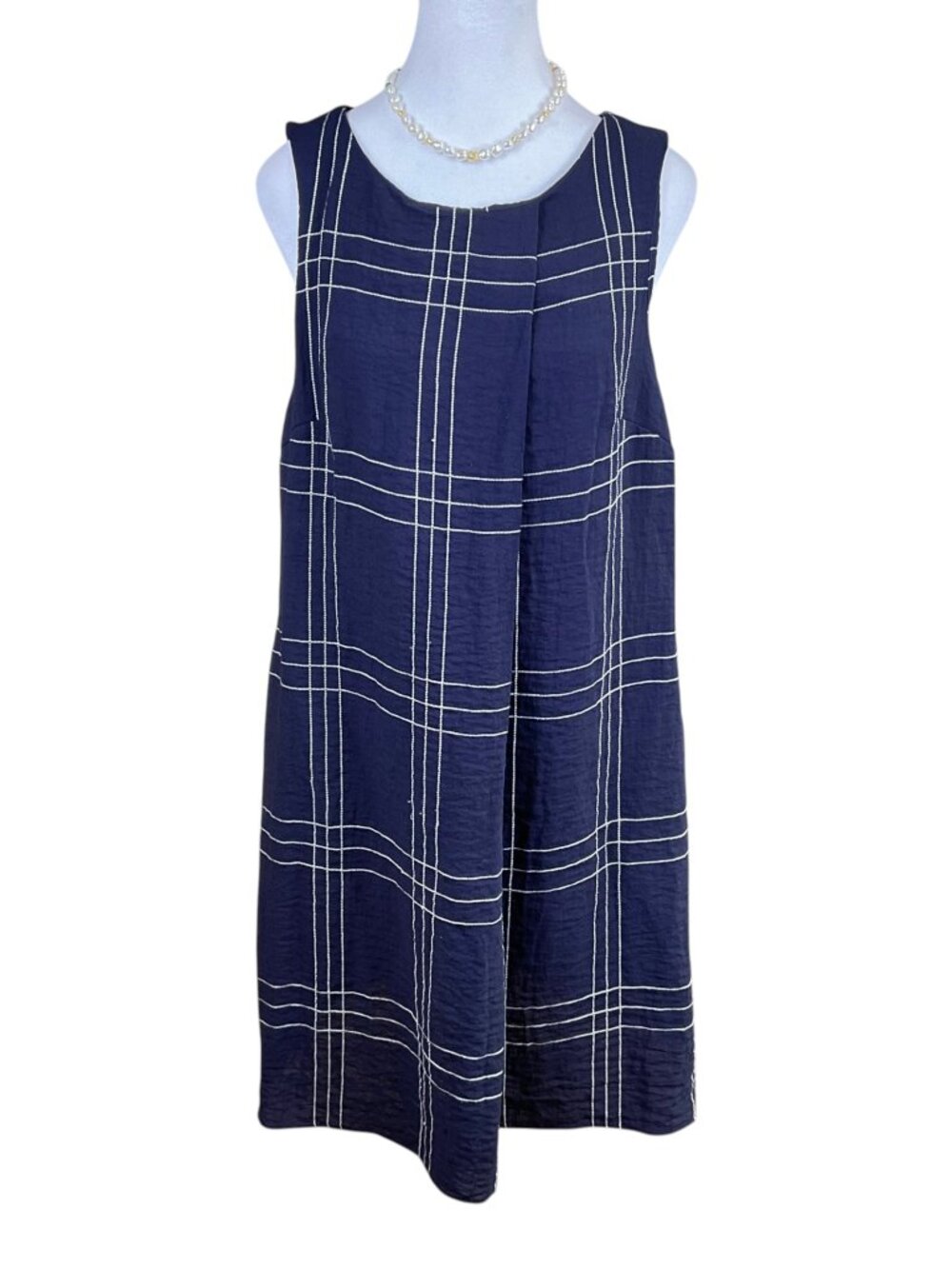 DKNY Dress Shift A-Line Navy White  (10)